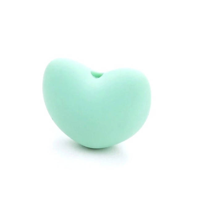 

Сердечко бусина силиконовая Мятный