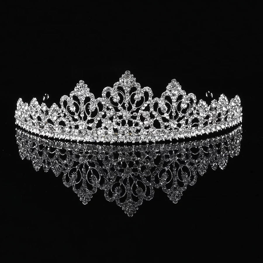 

Свадебная диадема, корона, тиара на голову для невесты посеребрение 47118с