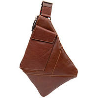 Стильная кожаная мужская сумка через плечо GRANDE PELLE коричневый