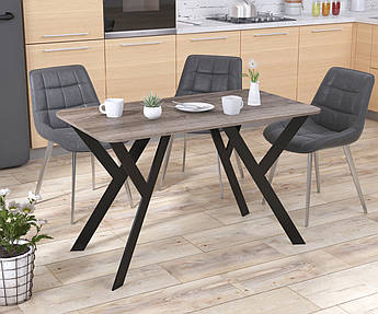 Стіл обідній Ішла 120-65 Loft Design Дуб Палена Заокруглені кути