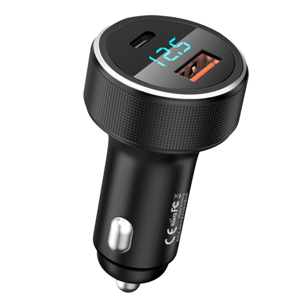 Автомобільний зарядний пристрій Remax RCC-215 Salo Digital Display 58.5 W 4.5 A 1*USB-C 1*USB-A Black