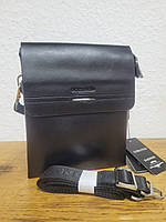 Черная мужская сумка из экокожи среднего размера Gorangd