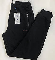 Чоловічі спортивні брюки,теплі,FORE,  чорного кольору, провелюренный трикотаж  на флісі, штани на манжеті, Туреччина