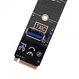 Райзер M2 to USB 3.0 чорний перехідник адаптер M.2 to PCI-E 4x Riser, фото 2