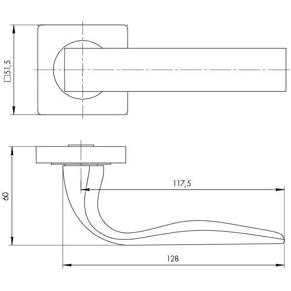 Ручка раздельная Ajax K.JK51.EVO (EVO JK) SN/CP-3 матовый никель/хром - фото 4 - id-p1715767838