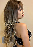 Перука русява з чубчиком, перука термо довга хвиляста, фото 3