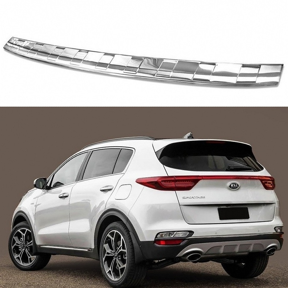 Захисна накладка на задній бампер для KIA Sportage LIFT 2018-2021 /нерж.сталь/