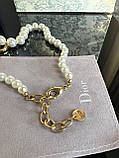 Діор підвіска перлинна з підвіскою / Брендове кольє позолота з перлами, фото 2