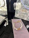 Браслет Діор / Брендовий браслет позолота, перли, фото 3