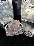 Браслет Діор / Брендовий браслет позолота, перли, фото 5