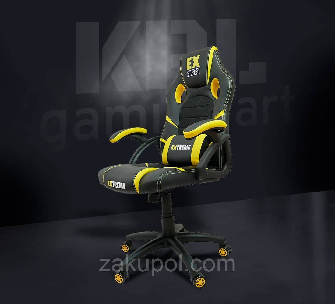 Крісло геймерське, ігрове SERIES EX Yellow Чорно-жовтий, фото 1