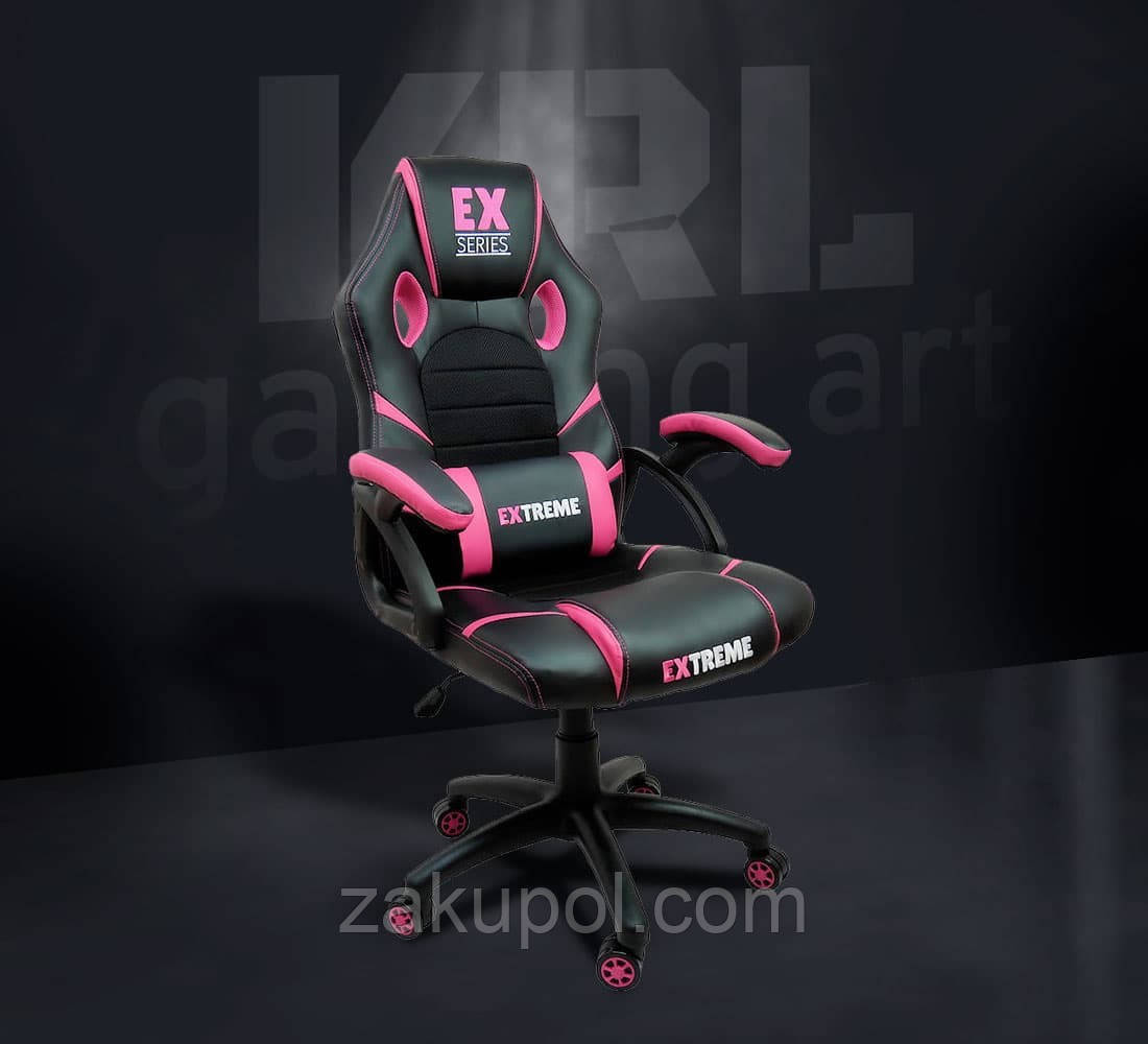 Крісло геймерське, ігрове SERIES EX PINK Чорно-рожеве