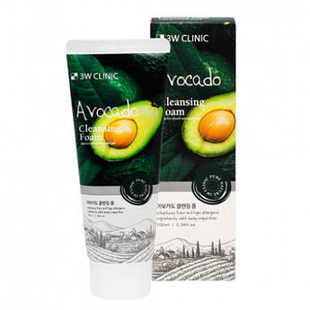 Пінка для очищення обличча з авокадо 3w Clinic Avocado Cleansing Foam 100 мл.