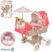 Классическая коляска для куклы 85033, 65-38-в60 см, сумка, зонт, матрас, подушка