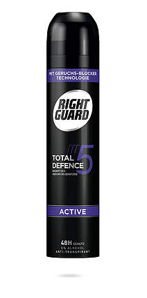 Дезодорант-антиперспірант спрей Schwarzkopf Right Guard Total Defence 5 Active 250 мл, фото 2