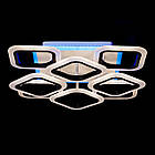 Світлодіодна люстра 144 Вт з підсвічуванням основи та пультом д/к колір каркасу чорний D-AS9171/4+4 BK LED 3color dimmer, фото 3