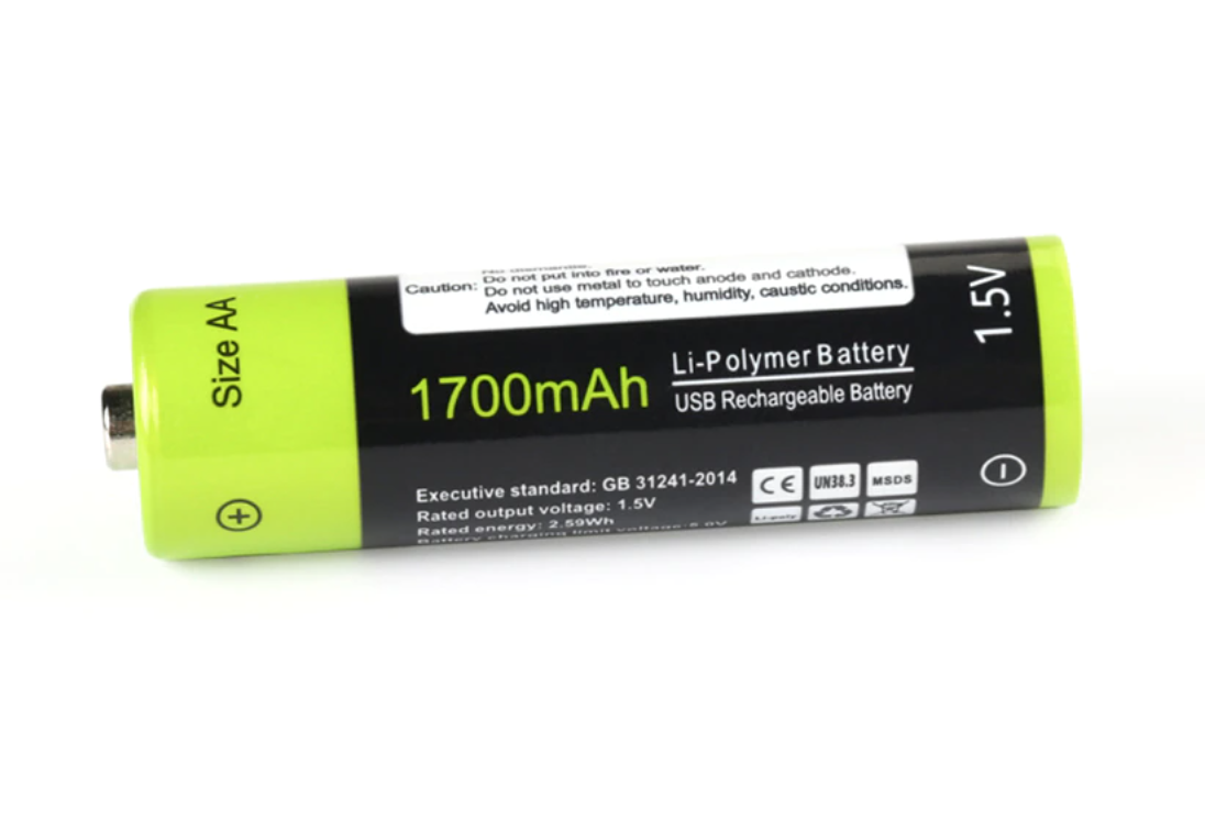 ZNTER Li-po АА пальчиковий акумулятор 1700 mAh з функцією заряджання Micro USB 1.5В, фото 1