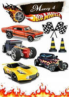 Вафельная картинка для маффинов, топперов, пряников "Hot Wheels" (лист А4) 5