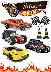 Вафельна картинка для мафінів, топерів, пряників "Hot Wheels" (лист А4) 5