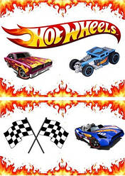 Вафельна картинка для мафінів, топерів, пряників "Hot Wheels" (лист А4) 10