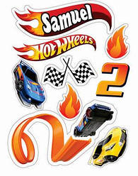 Вафельна картинка для мафінів, топерів, пряників "Hot Wheels" (лист А4) 12