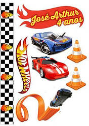 Вафельна картинка для мафінів, топерів, пряників "Hot Wheels" (лист А4) 13