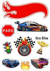 Вафельна картинка для мафінів, топерів, пряників "Hot Wheels" (лист А4) 16