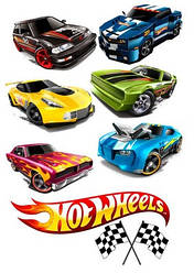 Вафельна картинка для мафінів, топерів, пряників "Hot Wheels" (лист А4) 18