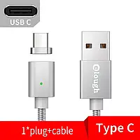 Магнітний кабель для заряджання USB - Type-C/USB C. Зарядний провід ЮСБ на Тайп С для телефону смартфона D30S