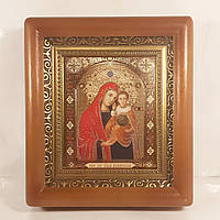 Ікона Боянська Пресвятої Богородиці, лик 10х12 см, в коричневому дерев'яному кіоті