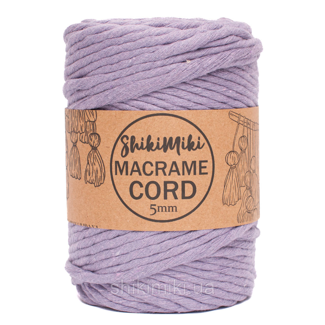 Еко шнур Macrame Cord 5 mm, колір Лавандовий