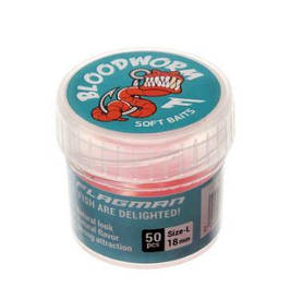 Вiброхвiст Flagman Blood Worm Red size-L 50pcs
