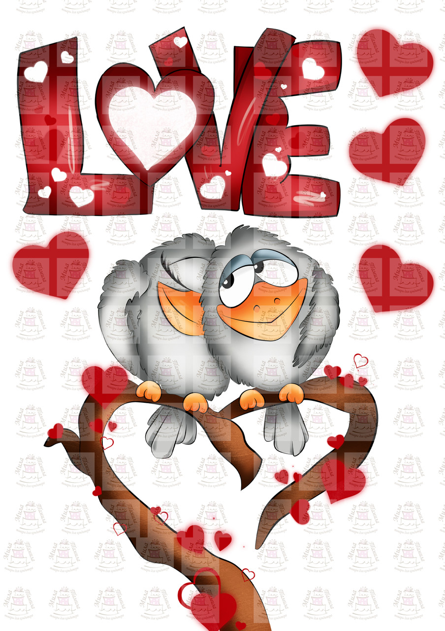 Вафельна картинка на торт Любов (101165)