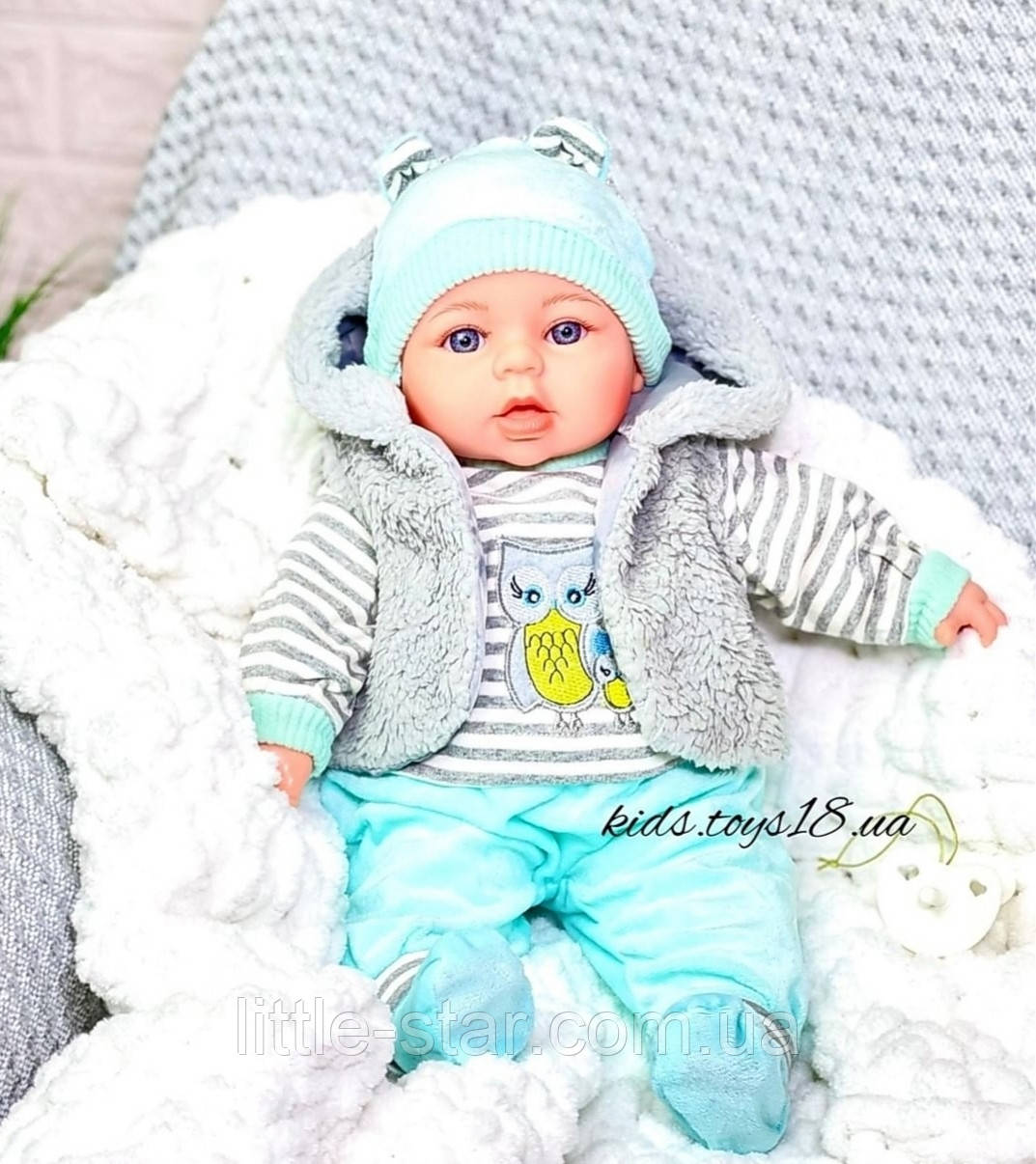 Лялька пупс м'яконабивна M 5424 UA , 45 см, вірш, пісня, укр