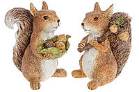 Набор (2шт.) декоративных фигурок Белочки с орешками, 15см, 2 дизайна, цвет - светло-коричневый