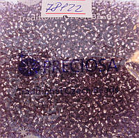 Бисер 10/0, цвет -№78122 (уп.50 грамм) фиолетовый, кристальный сольгель с блестящим серебряным отверстием