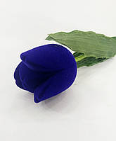 Футляр для украшений "Тюльпан на стебле" синий (для кольца) (8070w/154)