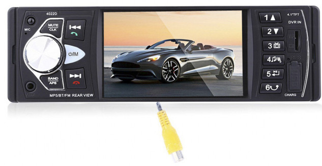 Автомагнітола з екраном 4.1 MP5-4022 USB ISO дюйма AV-in, автомобільна магнітола для перегляду відео