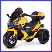 Дитячий електро мотоцикл триколісний на акумуляторі Bambi M 4852 для дітей 3-8 років жовтий