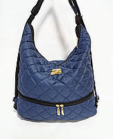 Жіноча стьобана сумка-рюкзак 30*40см світло-синя (200-545)