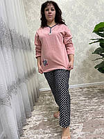 Стильная женская пижама на байке больших размеров 2XL