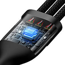 Кабель для зарядки телефона/ смартфона Baseus USB-Micro USB+Lightning+Type-C 5 А 1.2 м (CASS030001), фото 5