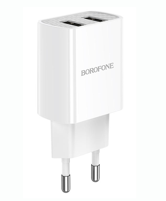 Зарядний пристрій (зарядка) для телефону Borofone BA53A 2xUSB 2.1 А Білий (BA53AW)