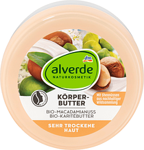 Органічне масло для тіла alverde NATURKOSMETIK Bio-Macadamianuss und Bio-Karitébutter 200мл