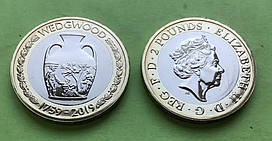 Великобританія 2 фунти 2019 р. 260 років веджутської порцеляни.