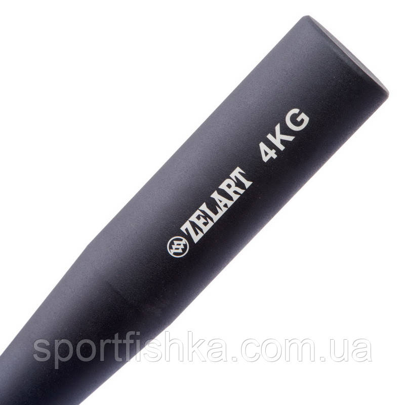 Біта сталева для функціональних тренувань (1 шт.) 4 кг STEEL CLUBBELL р-р 42х5 см, фото 1