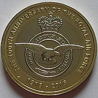 2 фунта 2018 г. Великобритания. 100-річчя Королівських Військово-повітряних Сил