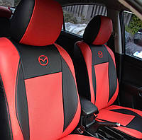 Авточехлы Mazda 3 (2003-2008) Экокожа (Чехлы в салон) Черно-красные