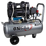 Компресор двоциліндровий безоливний 1.5 кВт 209 л/хв 8бар 30 л SIGMA (7042541), фото 2
