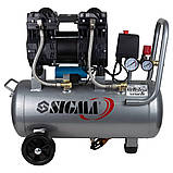 Компресор двоциліндровий безоливний 1.5 кВт 209 л/хв 8бар 30 л SIGMA (7042541), фото 3